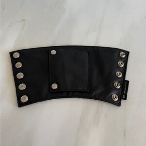 Black Mr S Leather Cuff Bracelet